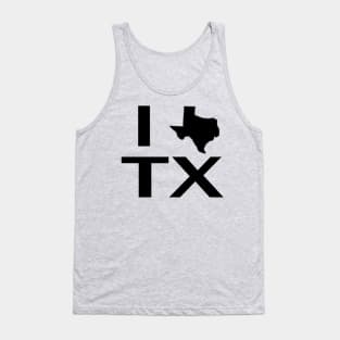 I Love Texas with State Outline Tank Top